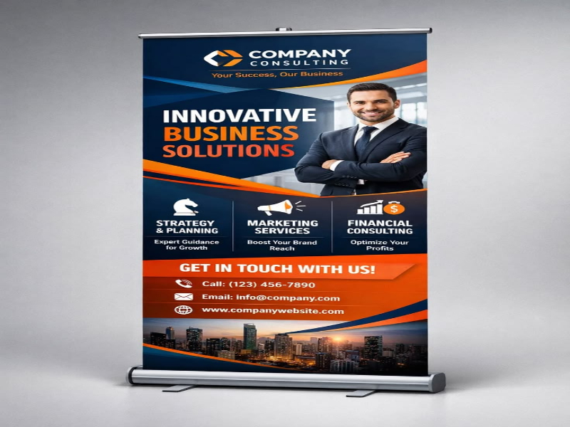 Roll-up standee banner