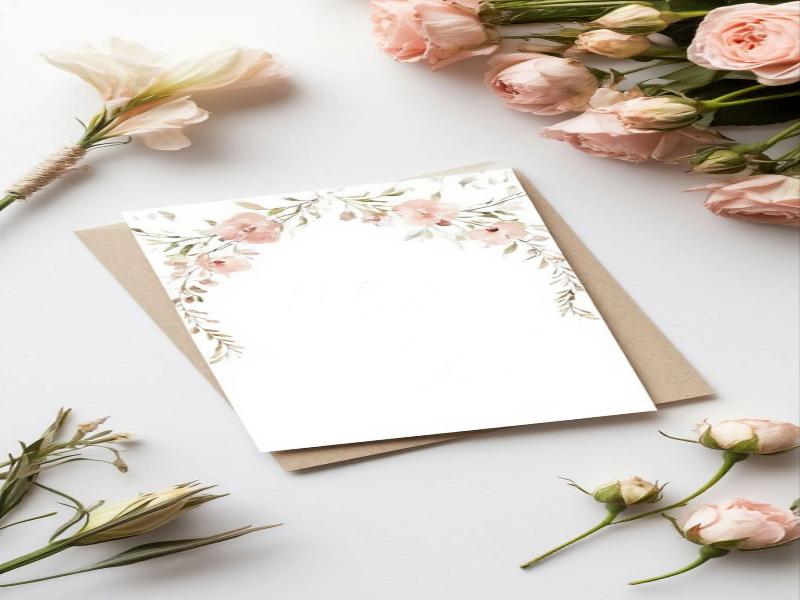 Floral wedding card